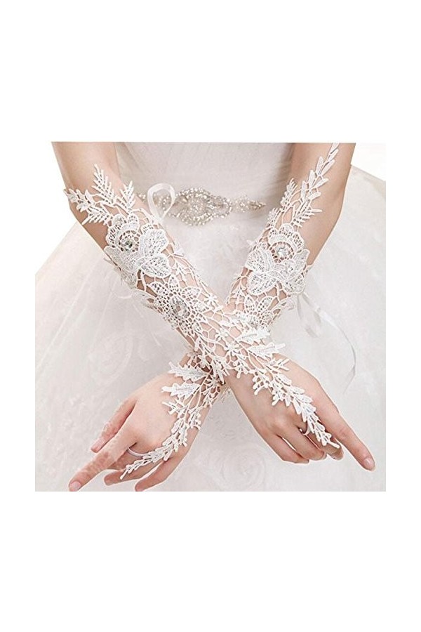 Gants Mitaines combinés avec Poche 1 Paire de Gants de mariée avec de Belles Baguettes Gants Mitaines for Femme Temps Froid C