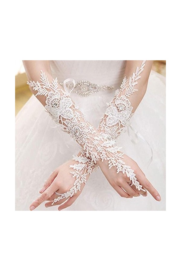 Gants Mitaines combinés avec Poche 1 Paire de Gants de mariée avec de Belles Baguettes Gants Mitaines for Femme Temps Froid C