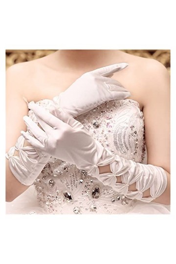 Saturey Été Protection Solaire Gants Blanc Doigt Long Femmes Dame Danse Performance Long Mariage Gants De Demoiselle dhonneu