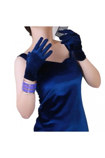Gants longs noirs en velours pour femme Opéra hautement élastique Cygne Gants de soirée, 60 cm Bordeaux, taille unique