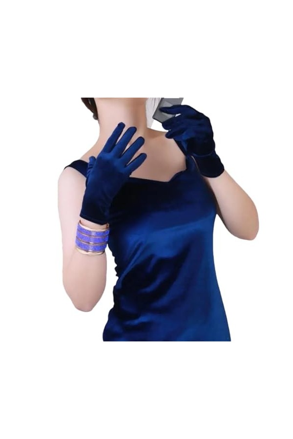 Gants longs noirs en velours pour femme Opéra hautement élastique Cygne Gants de soirée, 60 cm Bordeaux, taille unique