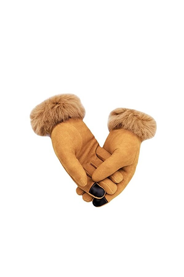 Femme En Gants DHiver Gants DHiver Chauds Dames Gants DÉcran Tactile Kaki Xl