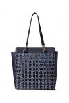 Tommy Hilfiger Antonella II Sac fourre-tout carré avec monogramme Jacquard Bleu marine/blanc Taille unique, bleu marine/blanc