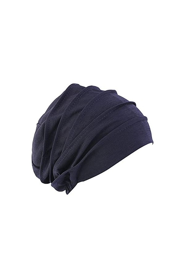 Bonnet en Coton pour Chimio,Femme Bonnet Turban Extensible Bonnet de Nuit Sommeil Coton Couvre-Chef Calotte Doux Chapeau Band