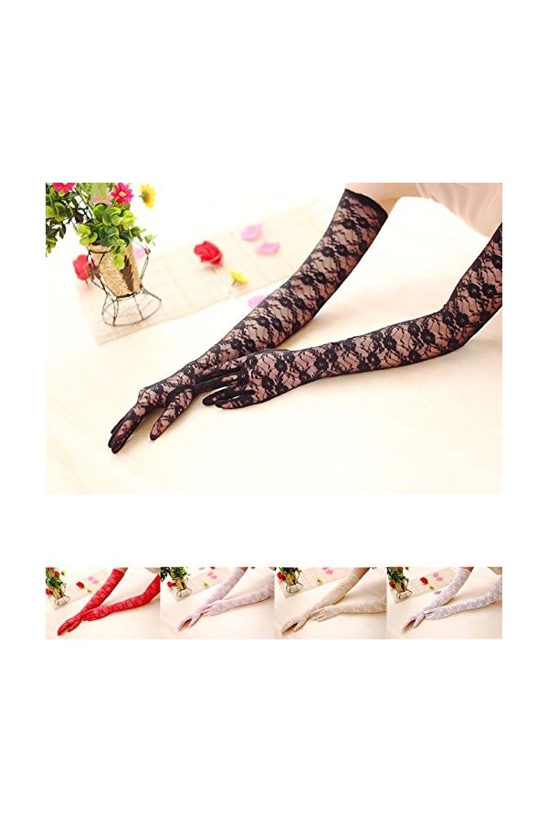wrtgerht Gants Mitaines Enfant en Bas âge Femmes Dentelle Protection Solaire Longue Mitaines de soirée for Femme Temps Froid 