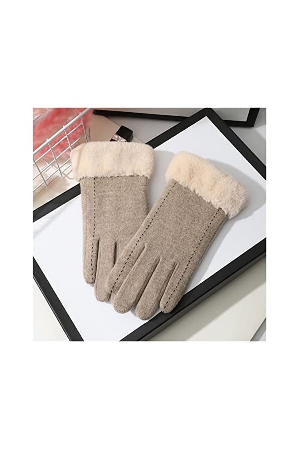 HXJ Gants dhiver Femmes Plus Velvet Gants tricotés Velouté Mignon Étudiant Cyclisme Gants de Conduite, Chien Marche, Gants d