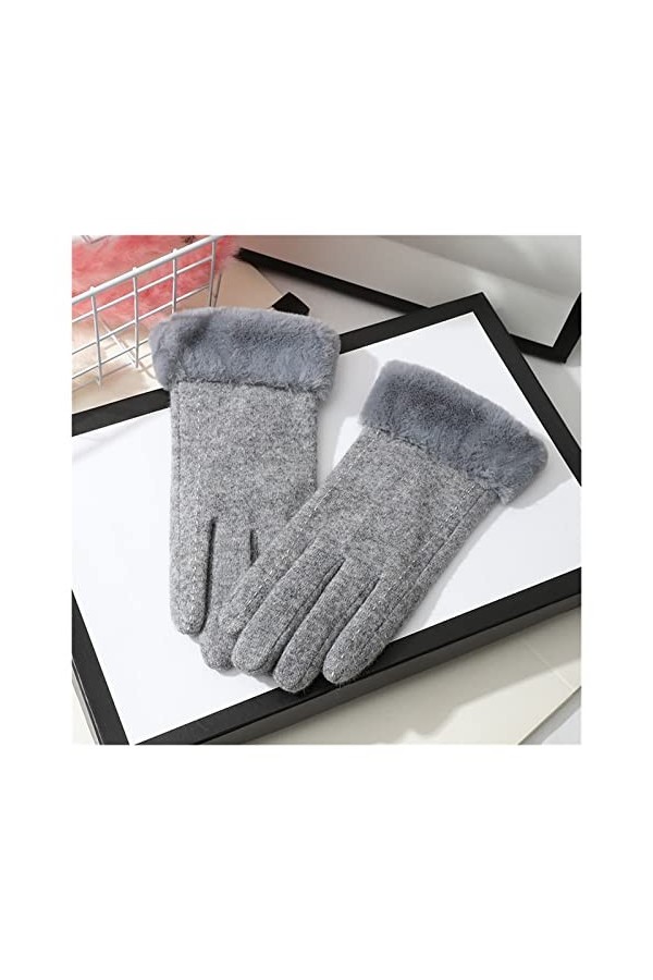 HXJ Gants dhiver Femmes Plus Velvet Gants tricotés Velouté Mignon Étudiant Cyclisme Gants de Conduite, Chien Marche, Gants d