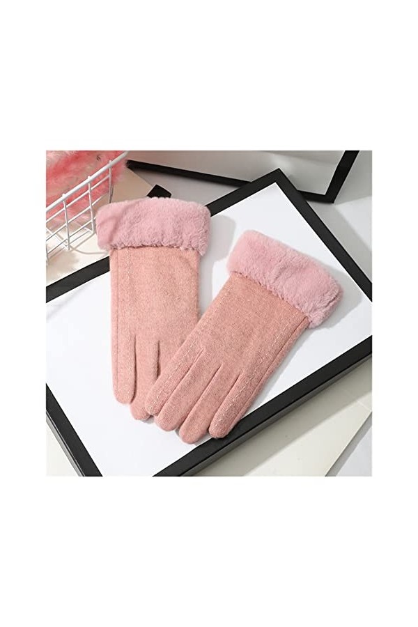 HXJ Gants dhiver Femmes Plus Velvet Gants tricotés Velouté Mignon Étudiant Cyclisme Gants de Conduite, Chien Marche, Gants d