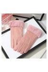 HXJ Gants dhiver Femmes Plus Velvet Gants tricotés Velouté Mignon Étudiant Cyclisme Gants de Conduite, Chien Marche, Gants d