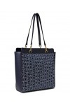 Tommy Hilfiger Antonella II Sac fourre-tout carré avec monogramme Jacquard Bleu marine/blanc Taille unique, bleu marine/blanc