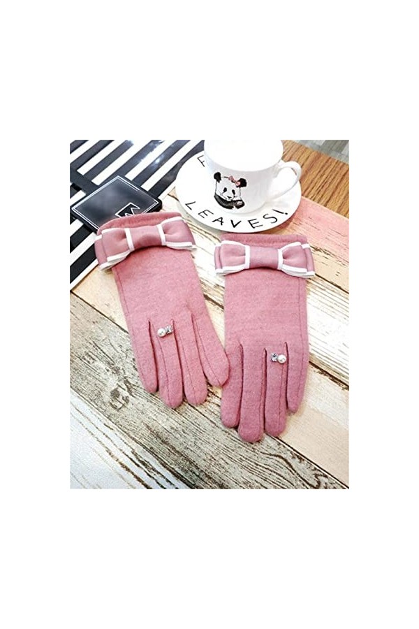 Gants en cachemire avec nœud en cachemire pour femme Gants dhiver épais chauds