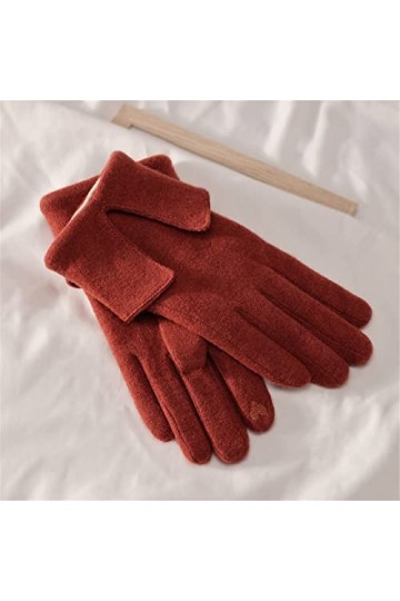 Gants dhiver pour femme avec doublure en polaire chaude pour conduite en plein air rétro coupe-vent avec bride au poignet