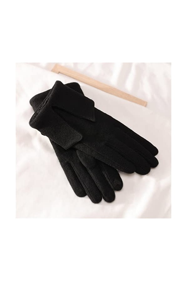 Gants dhiver pour femme avec doublure en polaire chaude pour conduite en plein air rétro coupe-vent avec bride au poignet