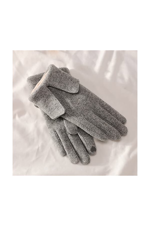 Gants dhiver pour femme avec doublure en polaire chaude pour conduite en plein air rétro coupe-vent avec bride au poignet