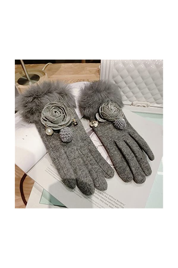 Gants en cachemire pour femme automne et hiver mignons gants coréens épais gants déquitation chauds gants pour écran
