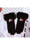 Gants dhiver chauds double couche en laine cachemire pour femme