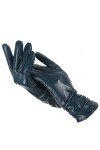 Gants dhiver classiques en cuir plissé pour femme, noir/vert, 8