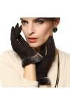 GHCXY Moufles unisexes en cuir pour femme, gants dhiver simples, mignons, chauds, glamour, couleur unie, gants dextérieur m