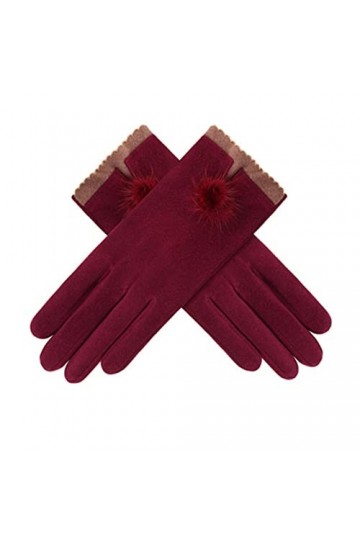 JSJJEDC Gants décran brodés dautomne et dhiver for Femmes Couleur : D, Gloves Size : One Size 