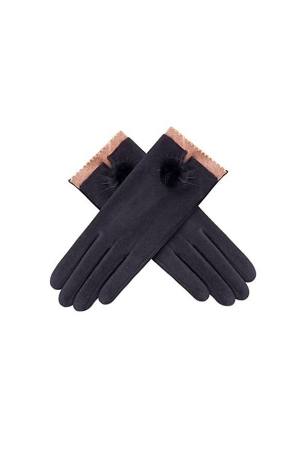JSJJEDC Gants décran brodés dautomne et dhiver for Femmes Couleur : D, Gloves Size : One Size 