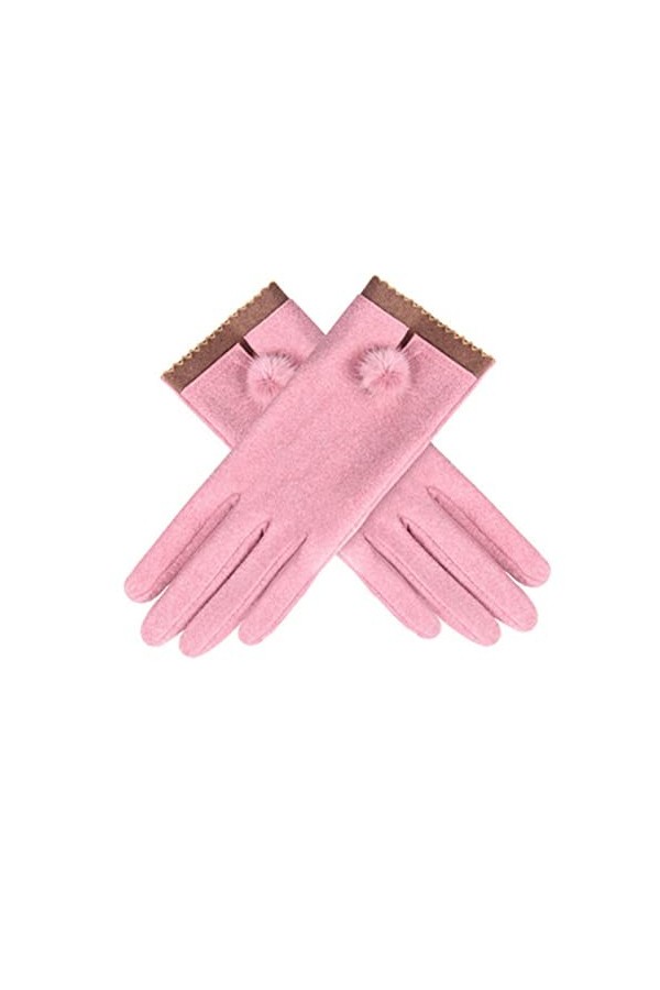 JSJJEDC Gants décran brodés dautomne et dhiver for Femmes Couleur : D, Gloves Size : One Size 