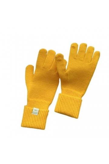 Gants Femme， Unisexe cachemire tricoté gants dhiver cachemire tricoté femmes automne hiver chaud épais gants 2 doigts écran 