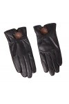 Dilize Gants dhiver chauds en fourrure dagneau doublés en peluche pour femme Noir, Noir , taille unique