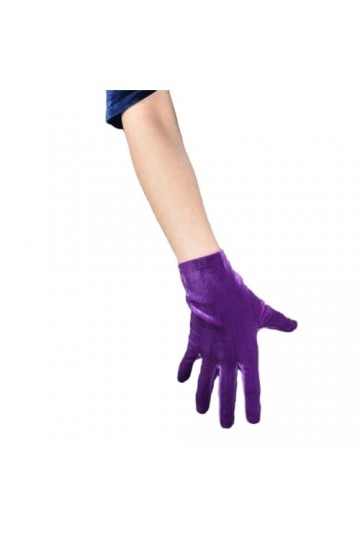 Pohullan Gants longs en velours pour femme - Modèle à section longue - Gants en velours doré hautement élastiques, 22 cm viol
