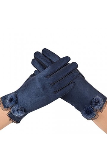 wrtgerht Gants Mitaines Combo avec Poche Femmes Velours Chaud Gant Doux Poignet épais Gants Mitaines Hommes Hiver Chaud Gants
