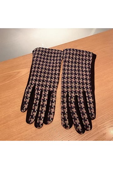 Focisa Gants Gloves Moufles Hiver Homme Femme Gants À Écran Tactile Gants De Mode Dames À Carreaux Plus Épaississement De Vel