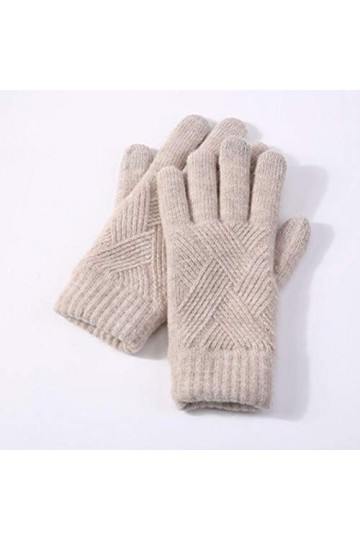 Gants Gloves Moufles Hiver Homme Femme Gants pour Femmes Tricotés Chauds À Doigts Complets Gants À Écran Tactile De Couleur U