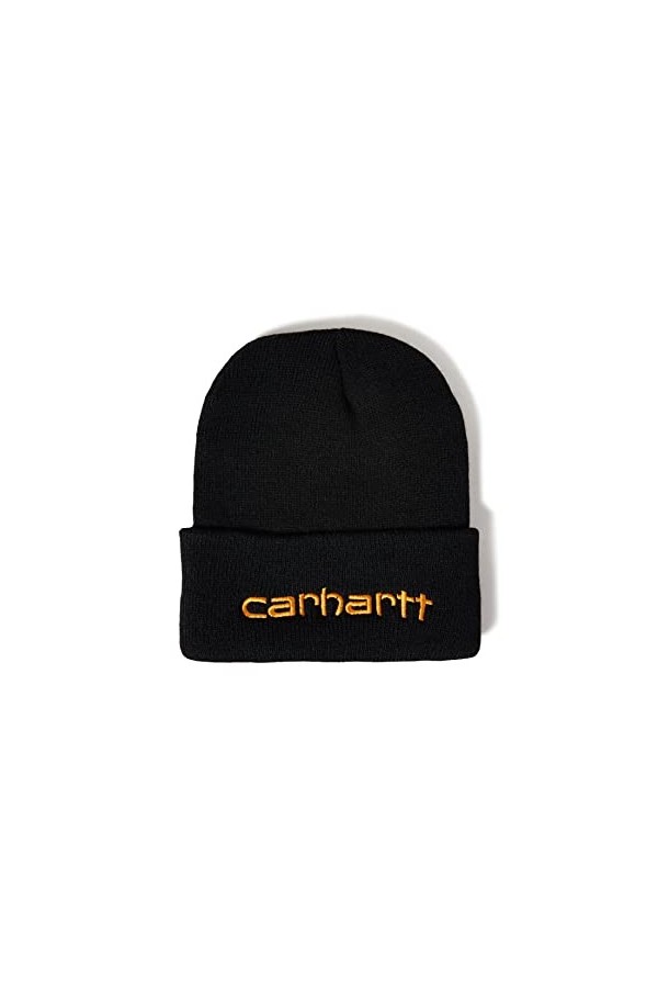 Carhartt Bonnet tricoté isolé pour Homme avec Logo Graphique et enveloppe, Gris, Taille Unique