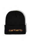 Carhartt Bonnet tricoté isolé pour Homme avec Logo Graphique et enveloppe, Gris, Taille Unique