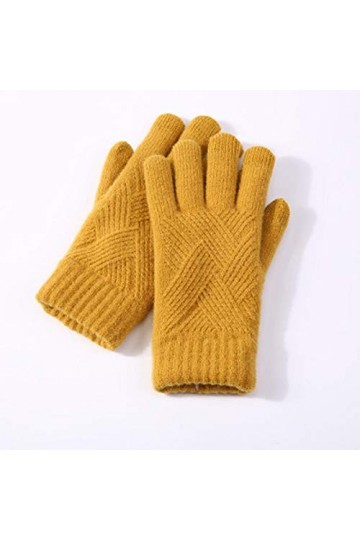 Gants Gloves Moufles Hiver Homme Femme Gants pour Femmes Tricotés Chauds À Doigts Complets Gants À Écran Tactile De Couleur U