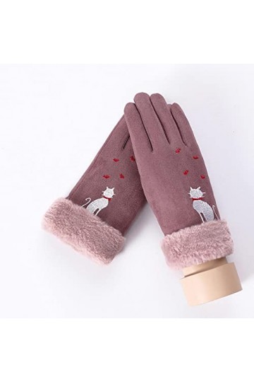 Gants Gloves Moufles Hiver Homme Femme Gants DÉquitation en Daim Chaud pour Femmes, Poignets en Velours Épais Double, Gants 
