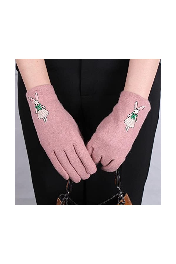 Gants Gloves Moufles Hiver Homme Femme Gants De Conduite Coupe-Vent en Peluche Brodés À Chaîne De Mode Gants DÉquitation À É