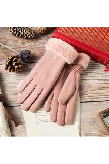 Gants Gloves Moufles Hiver Homme Femme Gants Chauds À Écran Tactile pour Femmes, Boutons Coupe-Vent Épais Et Velours pour Fem