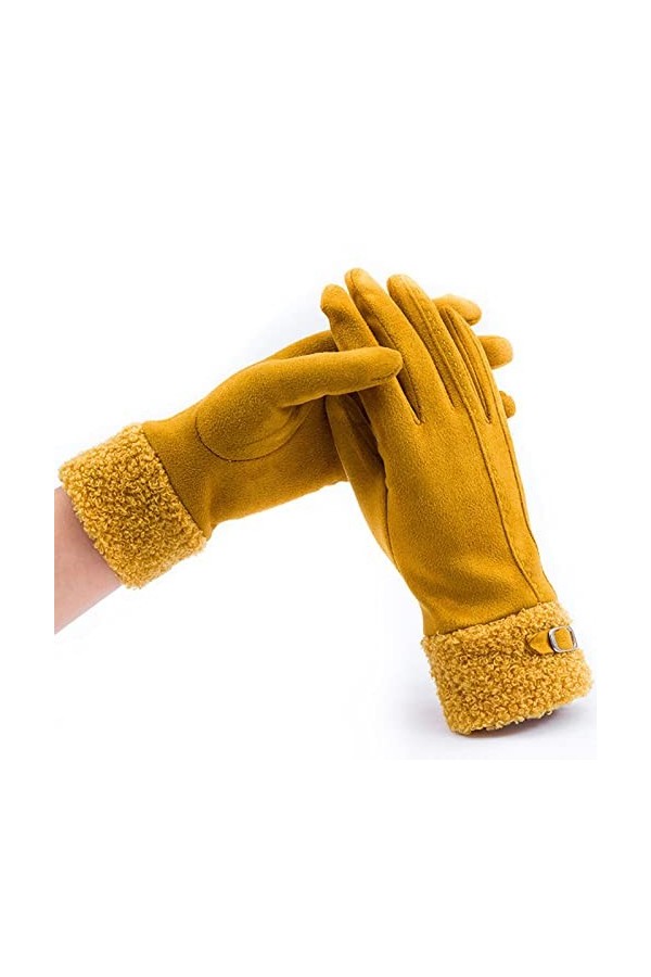 Focisa Gants Gloves Moufles Hiver Homme Femme Doublure Polaire Épaississement en Peluche Écran Tactile Gants De Conduite Dame