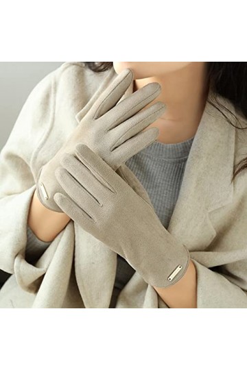 Gants Gloves Moufles Hiver Homme Femme Gants De Conduite À Écran Tactile en Daim Chaud pour Femmes, Gants DÉquitation À Raba