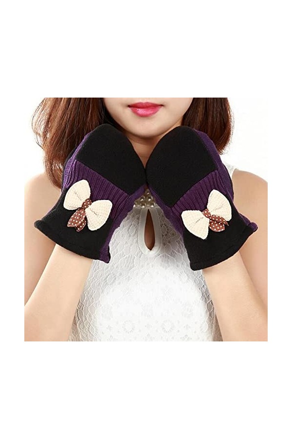 Focisa Gants Gloves Moufles Hiver Homme Femme Gants DÉcran Tactile en Velours Tricoté en Chaîne pour Dames Élégantes, Gants 
