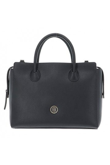 Tommy Hilfiger Sac à Main Femme Charming Tommy Satchel avec Fermeture Éclair, Noir Black , Onesize