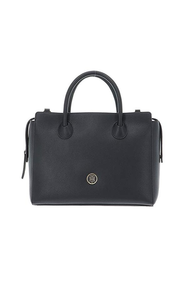Tommy Hilfiger Sac à Main Femme Charming Tommy Satchel avec Fermeture Éclair, Noir Black , Onesize