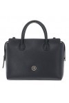 Tommy Hilfiger Sac à Main Femme Charming Tommy Satchel avec Fermeture Éclair, Noir Black , Onesize