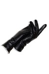 Gants dhiver tendance pour femmes en cuir véritable peau de mouton moufles pour femmes tendance noir doux cachemire tricoté 