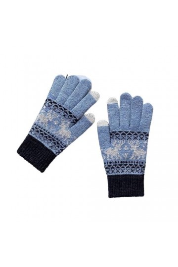 ERICAT Gants de noël for femmes, gants chauds dhiver for écran tactile, tricotés for femmes Color : Sky Blue, Size : 1 size