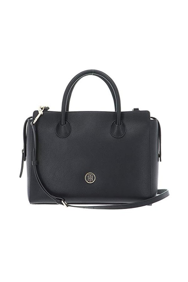 Tommy Hilfiger Sac à Main Femme Charming Tommy Satchel avec Fermeture Éclair, Noir Black , Onesize