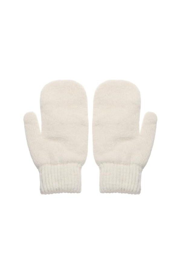 ERICAT Gants Double couche en peluche for femmes, couleur unie, tous les doigts, hiver, femmes et filles, mitaines douces et 