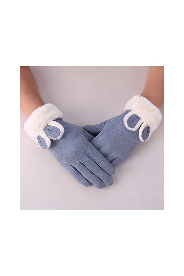 JSJJEDC Gants de Cyclisme Chaud Chaud for Femmes dhiver Femelle Oreilles de Lapin épaissir des Gants décran Tactile Couleu
