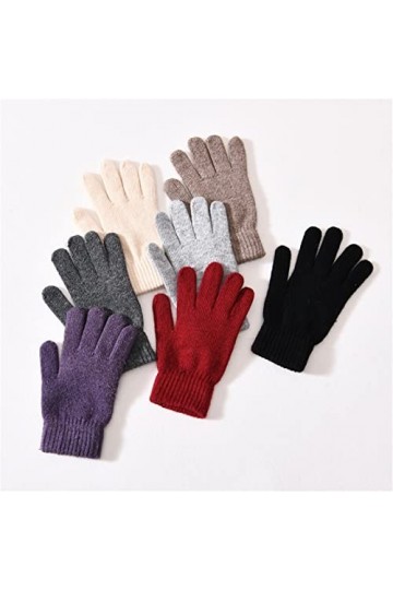 Gants Élastiques Des Doigts Complets Chauds Vélo Épais Conduisant Femmes Hiver Chaud Cachemire Tricoté En Plein Air Color : 