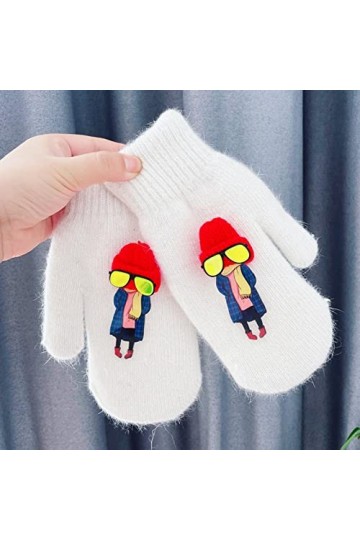 Gants Gloves Moufles Hiver Homme Femme Gants pour Femmes Mignons Gants Tricotés Doublure Chaude Et Épaissie Doigt Complet Gan